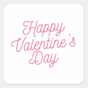 Etiqueta cor-de-rosa do feliz dia dos namorados