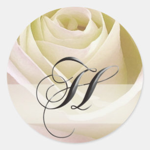 Etiqueta cor-de-rosa nupcial branca… H inicial d