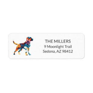 Etiqueta Cor Personalizada Colorida do Cão Endereço de Devo