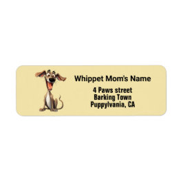 Etiqueta Cor personalizada & texto, whippet legal