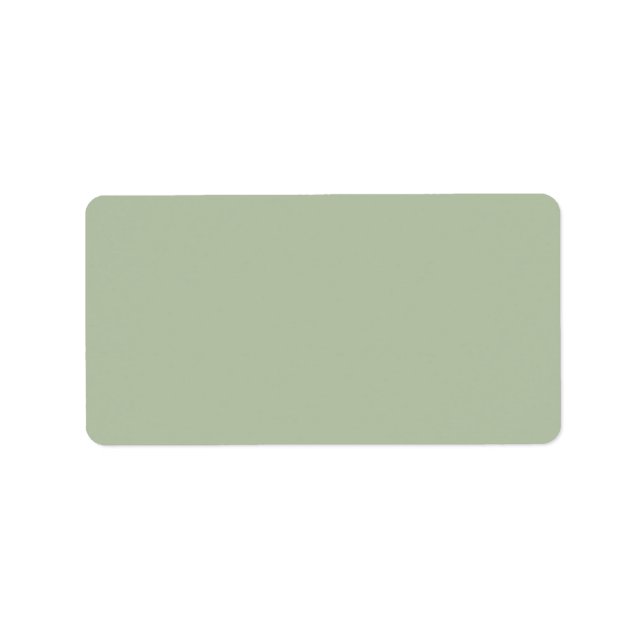 Etiqueta Cor Sólida Verde do Sage Claro (Frente)