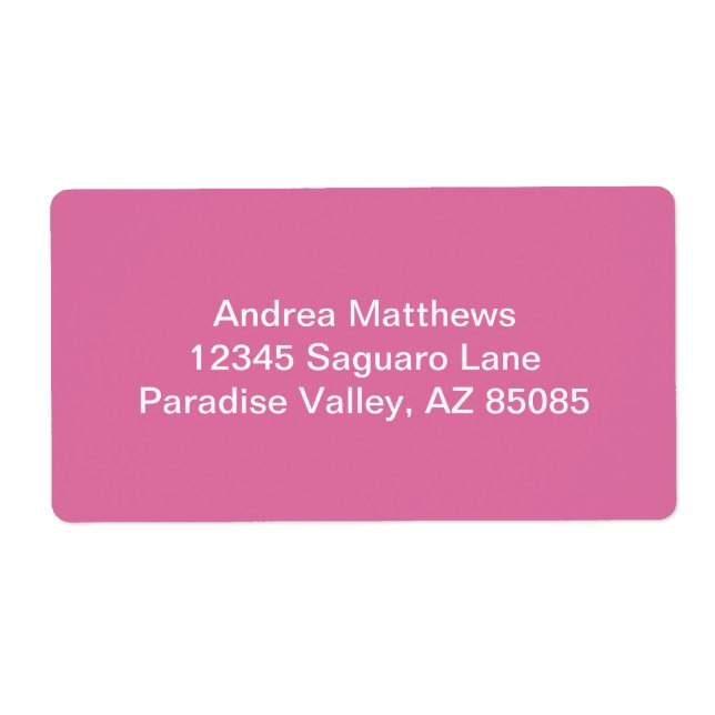 Etiqueta Cor Sólido rosa (Frente)