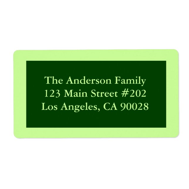 Etiqueta cor verde (Frente)