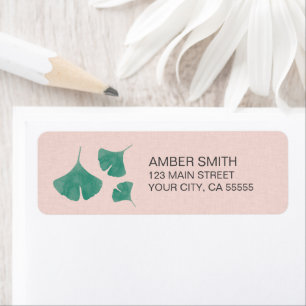 Etiqueta Cor verde-rosa e lacrimogêneo Ginkgo Leaf Trio