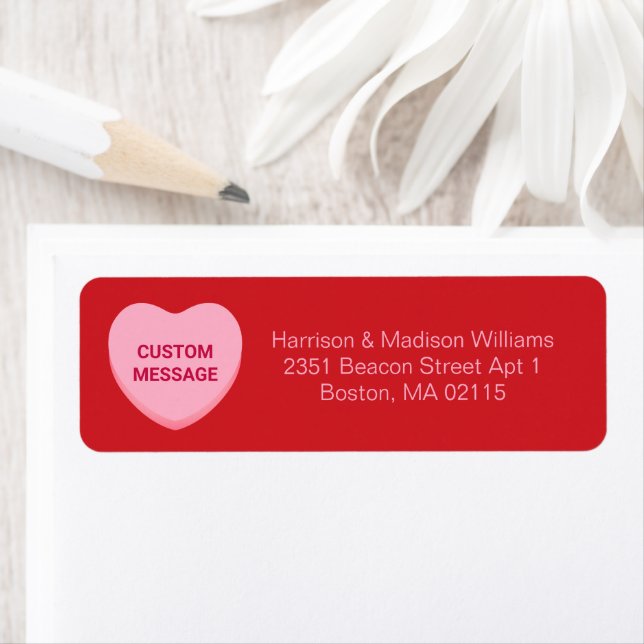 Etiqueta Coração de conversação de mensagens personalizadas (Insitu)