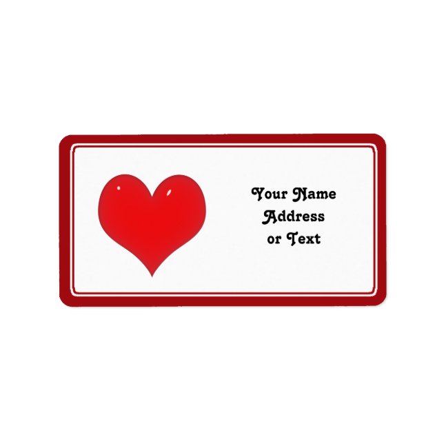 Etiqueta Coração Vermelho Brilhante do Amor (Frente)