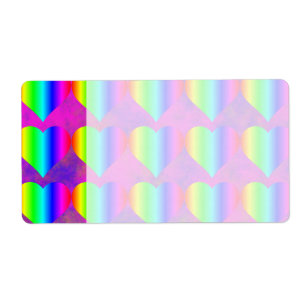 Etiqueta Corações Adolescentes do Arco Arco-Íris Divertido