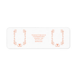 Etiqueta Coral Bells Scrollwork Endereço de Devolução