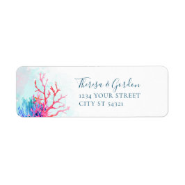 Etiqueta Coral Reef, Beach Address Labels