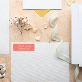 Etiqueta Coral Stylized Names Endereço de devolução de casa