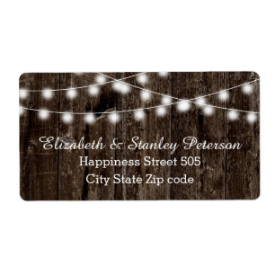 Etiqueta Corda de luzes no casamento de madeiras velhas