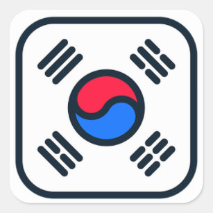 Etiqueta coreana do ícone do instagram da bandeira