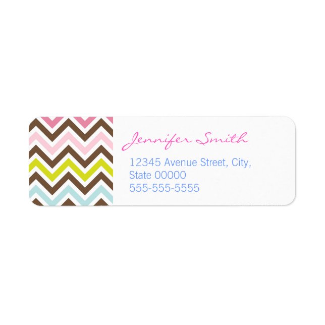 Etiqueta Cores Aztec - Padrão Chic Chevron Zigzag (Frente)