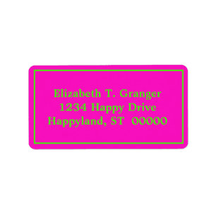 Etiqueta Cores DIY Moldura Rosa Choque Verde Lima
