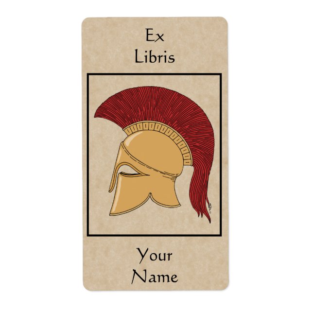 Etiqueta Corinthian Helmet Bookplate (Frente)