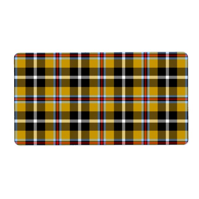 Etiqueta Cornish National Tartan Yellow and Black Xadrez (Frente)