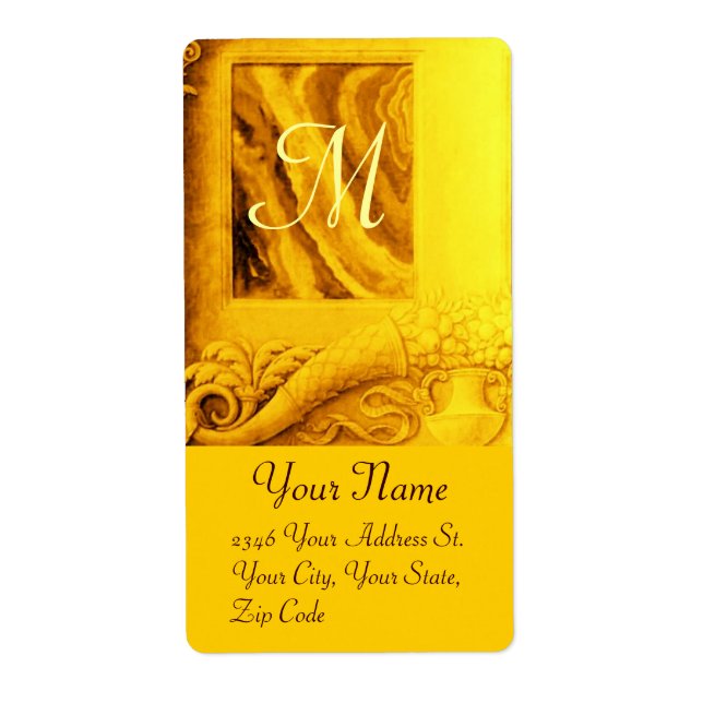 Etiqueta CORNUCOPIA MONOGRAMA, amarelo-claro (Frente)
