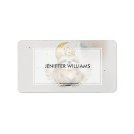 Etiqueta Coroa de Lua de Aquarela