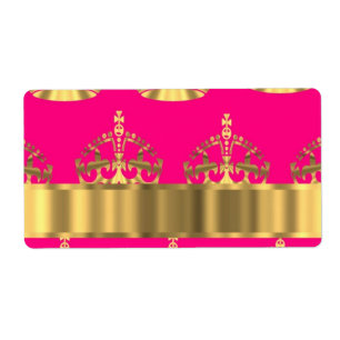 Etiqueta Coroas Dourados no rosa quente