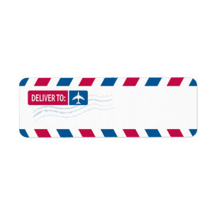 Etiqueta Correio aéreo - DEVLIVER A: