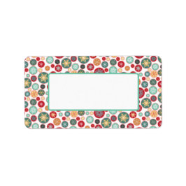 Etiqueta Correio ou presente de Natal em Floco de Neve Retr