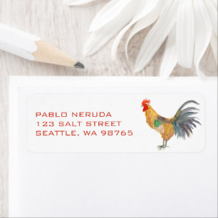 Etiqueta Correio PERSONALIZADO de Cores de Água de Frango