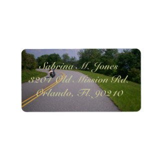 Etiqueta Corrida de Motocicleta Azul