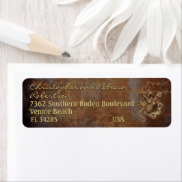 Etiqueta Costume de polvo-marrom do galo