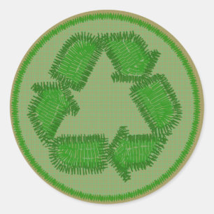 Etiqueta costurada do remendo do reciclar
