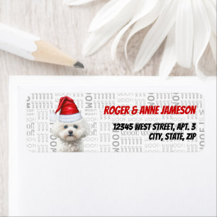 Etiqueta Coton de Tulear Christmas Dog Endereço de devoluçã