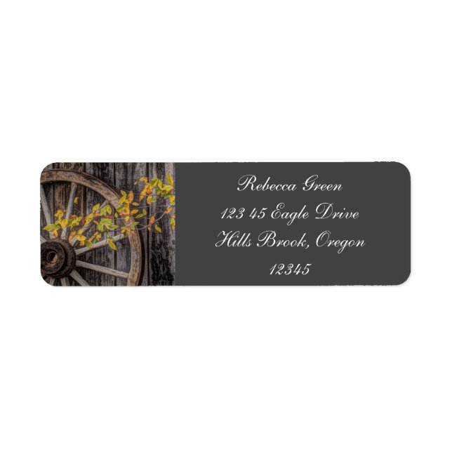 Etiqueta Country Charm - Roda do Vagão Russo Ocidental (Frente)