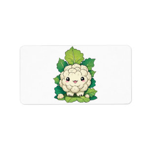 Etiqueta Couve-flor Kawaii