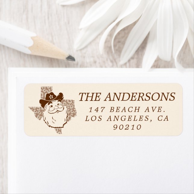 Etiqueta Cowboy Papai Noel do Texas bonito (Insitu)