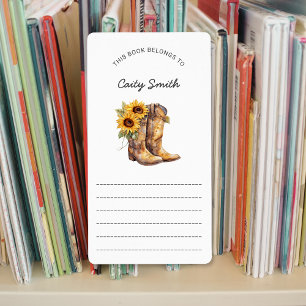 Etiqueta Cowgirl Boots livros da biblioteca de flores solar