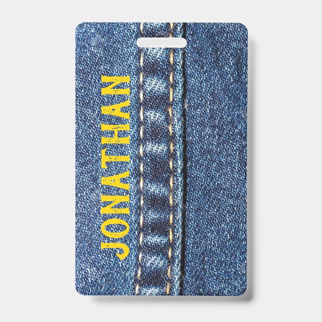 Etiqueta / Crachá de Bagagem de Jeans (Frente)