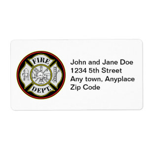 Etiqueta Crachá redondo do departamento dos bombeiros