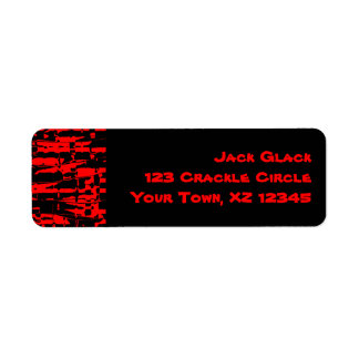 Etiqueta Crackle Abstrato vermelho