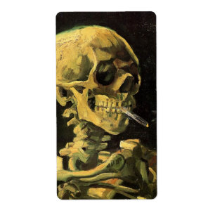 Etiqueta Crânio com cigarro queimado por Vincent van Gogh