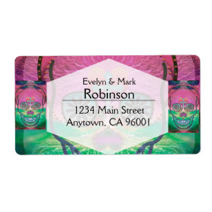 Etiqueta Crânio do açúcar com fundo colorido arco-íris