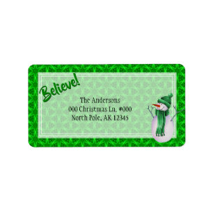 Etiqueta Crê/Padrão de Estrela Verde de Natal / Homem de Ne