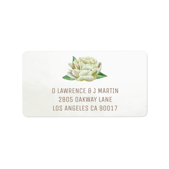 Etiqueta Cream Peony Address Labels (Frente)