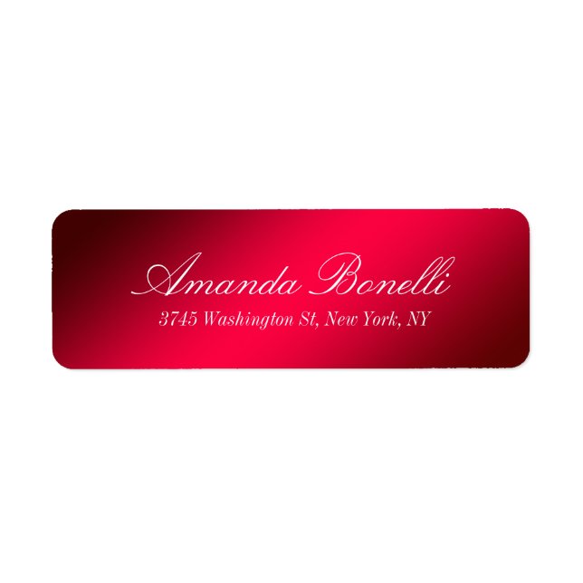 Etiqueta Creative Handwrite Elegante Modern Carmine Red (Frente)