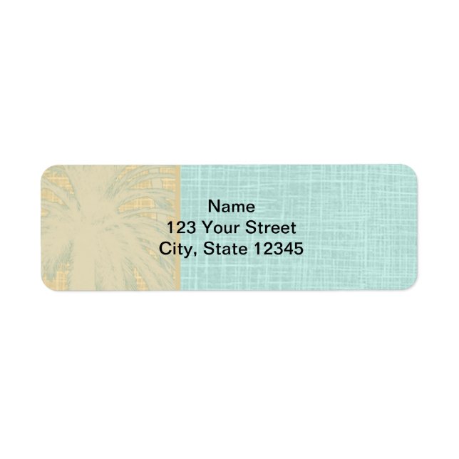 Etiqueta Creme Linen e Palmeiras Azuis (Frente)