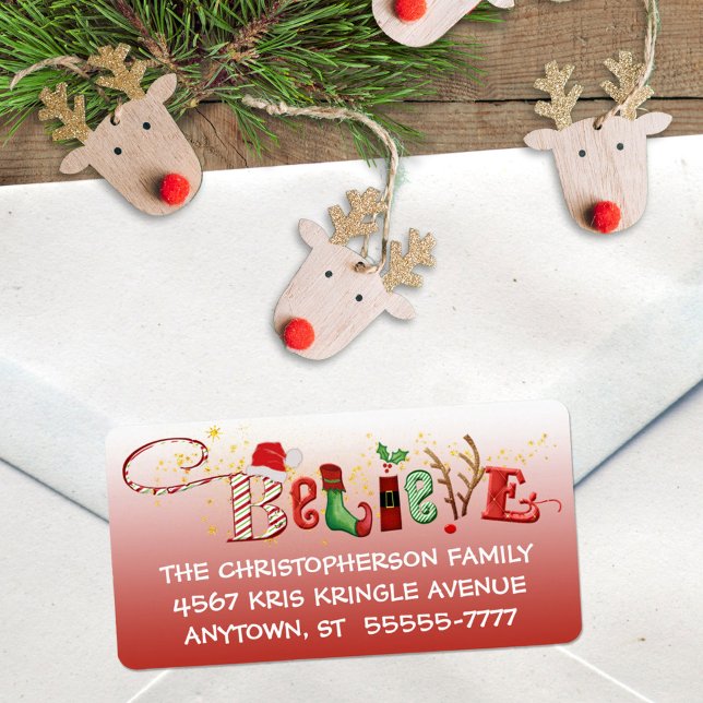 Etiqueta CRENÇA Whimsical, Mole Vermelha, Grelha Dourada (Criador carregado)