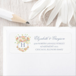 Etiqueta Crest. Fabrito de Watercolor Floral