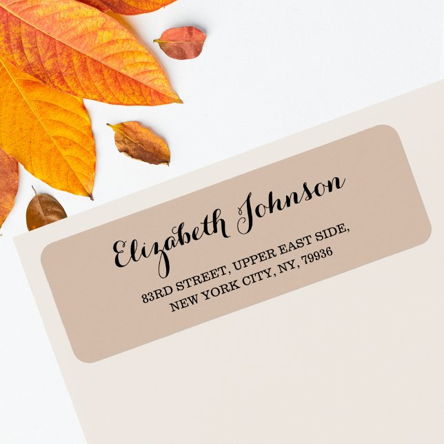 Etiqueta Criar Endereço de Devolução de Coffee Elegante Per (Create Custom Elegant Coffee Color Return Address Label)