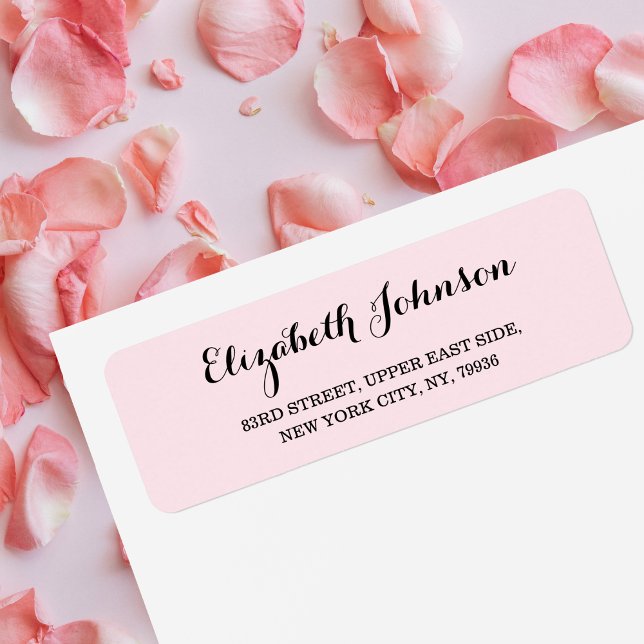 Etiqueta Criar Endereço de Retorno Rosa Elegante Moderno El (Create Custom Modern Elegant Pink Return Address Label)