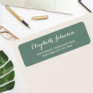 Etiqueta Criar Endereço de Retorno Verde Elegante Elegante 