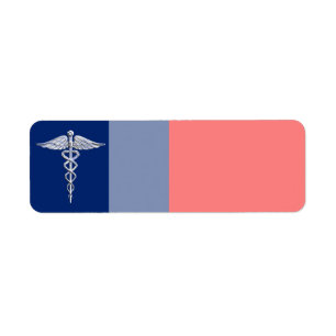 Etiqueta Cromo Como Caduceus Símbolo Médico Decência da Lig