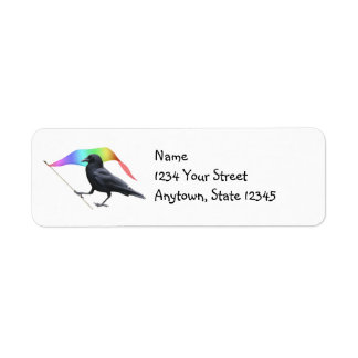 Etiqueta Crow with Rainbow Flag Return Address Labels